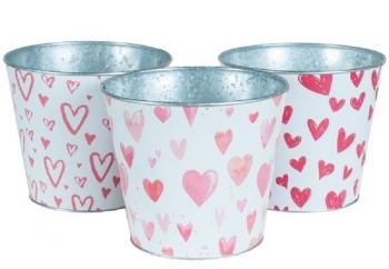 Round Valentine Multi Heart Pots S/3
7"
