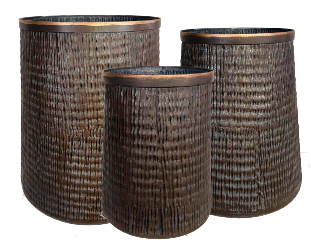 Metal Tall Batanga Weave Pot with Liners S/3
9" x 11", 7" x 10", 6" x 9"