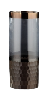 Grey/Smoke Stripe Cylinder Vase
4.5" x 12"