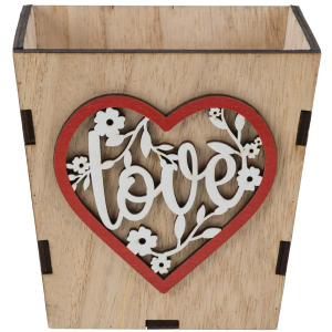 Square Wooden Love Heart Box with Liner
4.75"

