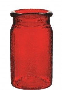 Ruby Red Hammered Jar S/12
3" x 6.5" 3279