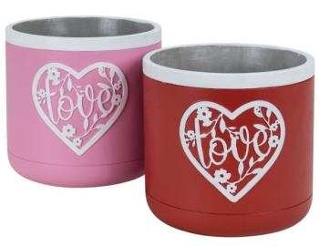 Round Love Cement Containers with Liners Set/4
6.25"