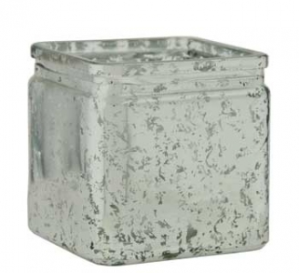 Silver Mercury Cube with Lip S/12
4.75" Hand Wash Only!