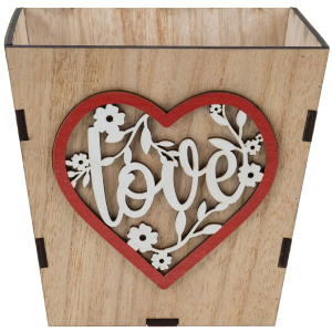 Square Wooden Love Heart Box with Liner
6.25"