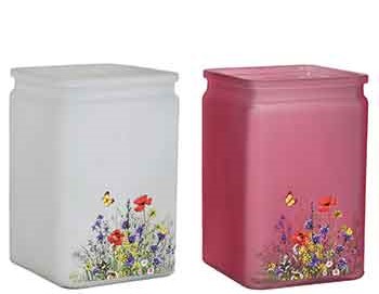 Pink/White Assortment Decal Square Vase S/12
3.5" x 6" GF102