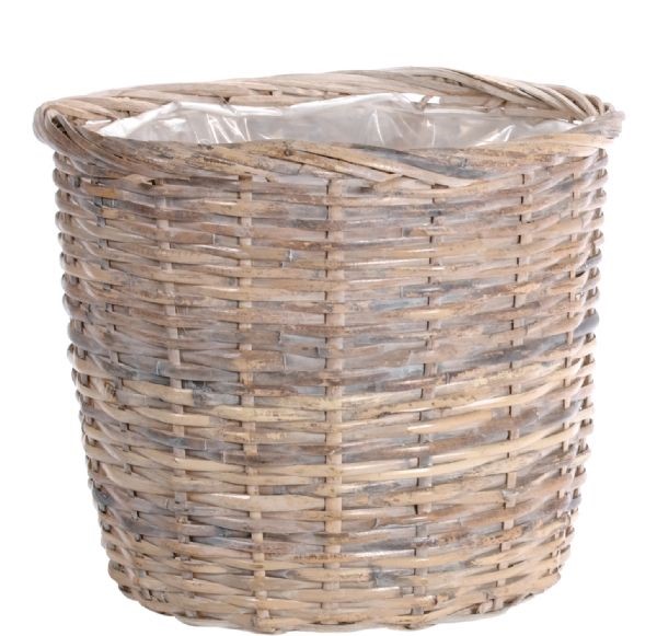 Large Whitewashed Rattan Pot Cover
15" x 17" 