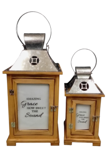 Amazing Grace Memorial Lantern S/2
9″x 19.5″, 6″ x 13.75″