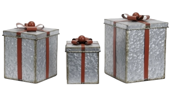 Metal Gift Box S/3
7" x 9", 6" x 7.5", 5" x 6"