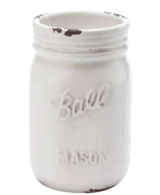 White Ceramic Mason Jar
3.5″ x 6.75”