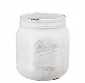 White Ceramic Mason Jar
4.25″ x 6”