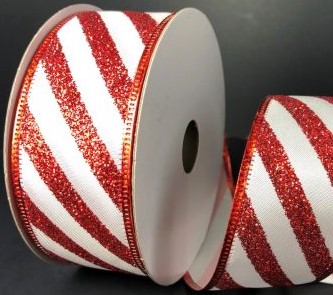 #9 Wired Satin/Glitter Candy Cane Stripes
1.5" x 10yd