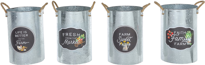 Galvanized Farm Market Buckets S/4
8" x 12" 2886