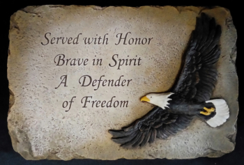 Served with Honor/Defender of Freedom Eagle Resin Memorial Stone
10” x 7”  25002