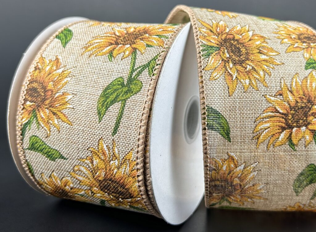 #40 Wired Fall Wild Sunflowers 
2.5" x 10yd 72648