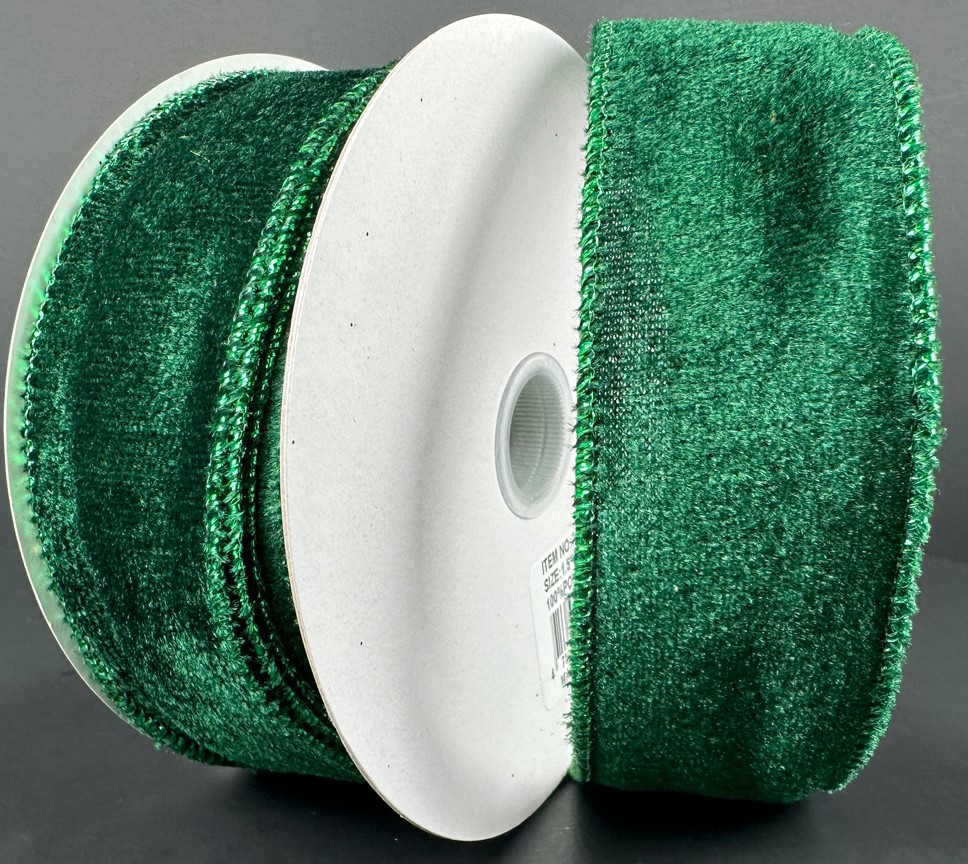 #9 Wired Emerald Lush Velvet 
1.5" x 10yd 
