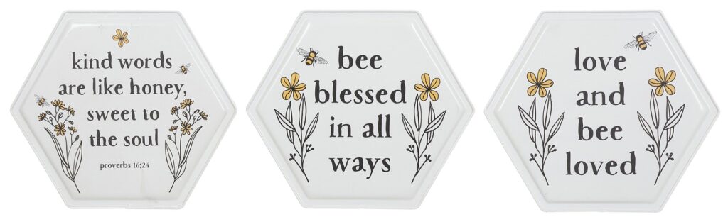 Metal Bee Sentiment Signs x3 S/6
8" x 9" 486250