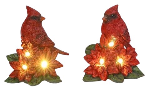 Resin Glow Cardinal/Flower S/2
 5", Batteries Included 96333