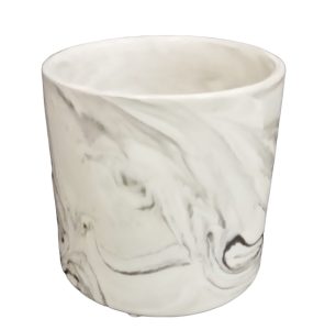 Ceramic Grey Marble Cylinder 4'' 250162