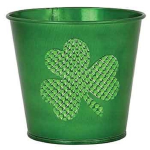 Green Metal Shamrock Pot 4.5"  27370