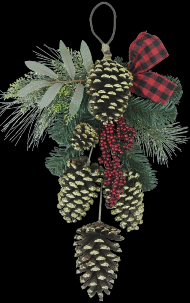 Pine Cone Berry Door Hanger 18'' 
967693