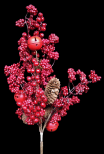 Red Berry Spray with Red Bells and Pine Cones 27'' 979095